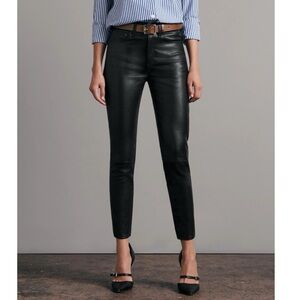 Rag & Bone Lamb Leather Jeans Pants Women's Size 29 Anthracite Black High Rise